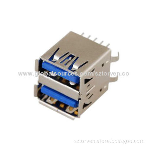 USB Connector, 3.0 Female Double stack Dip Type